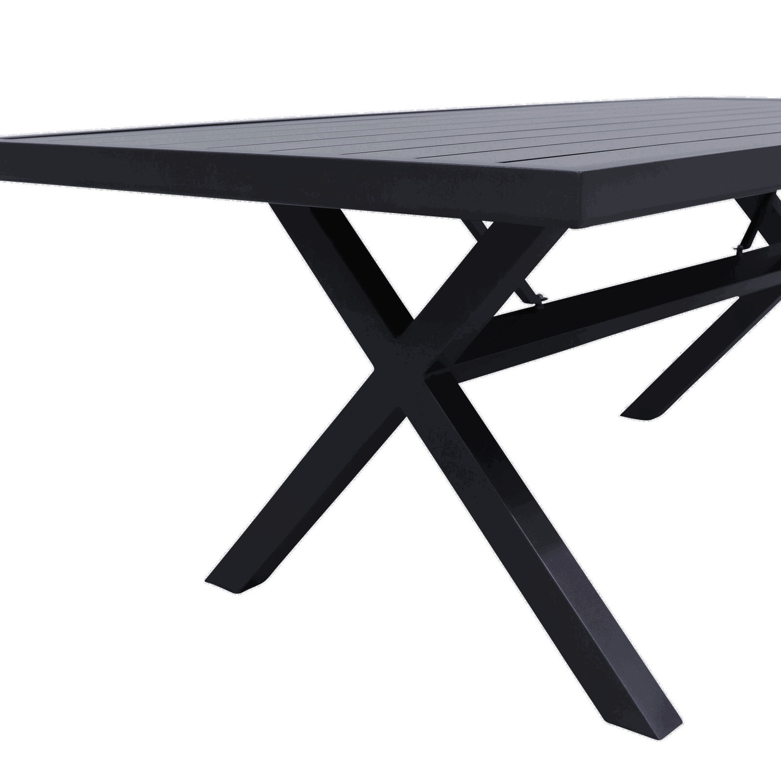Noosa Aluminium Dining Table in Gunmetal - The Furniture Shack