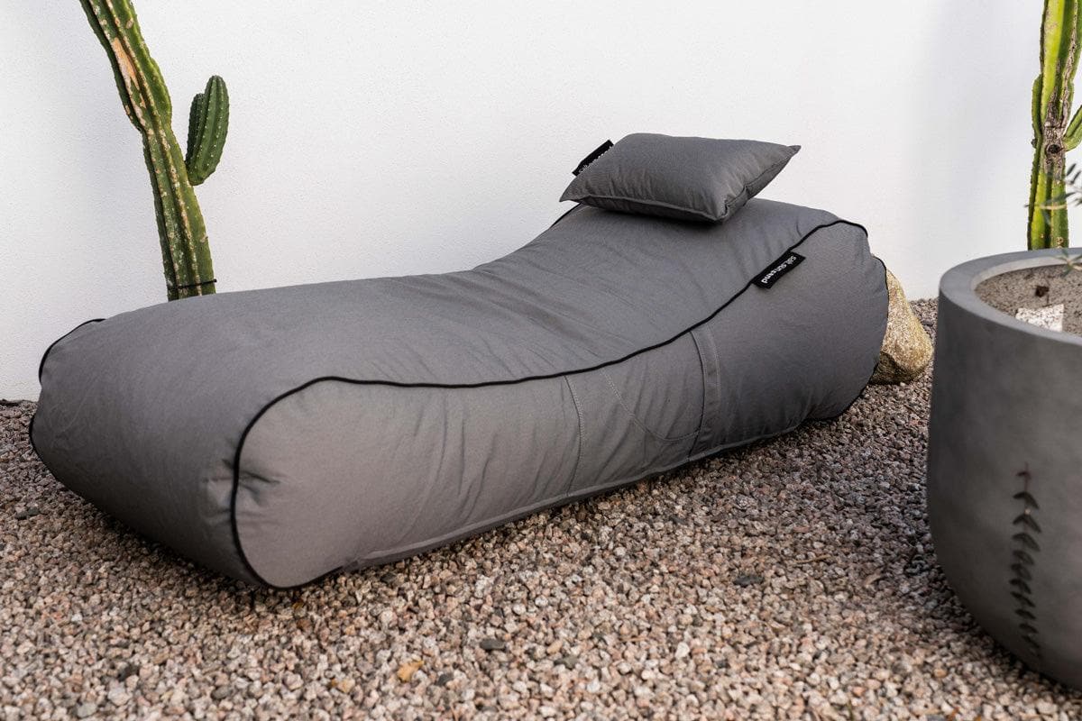 Noosa Indoor/Outdoor Bean Bag in Black Check - The Furniture Shack