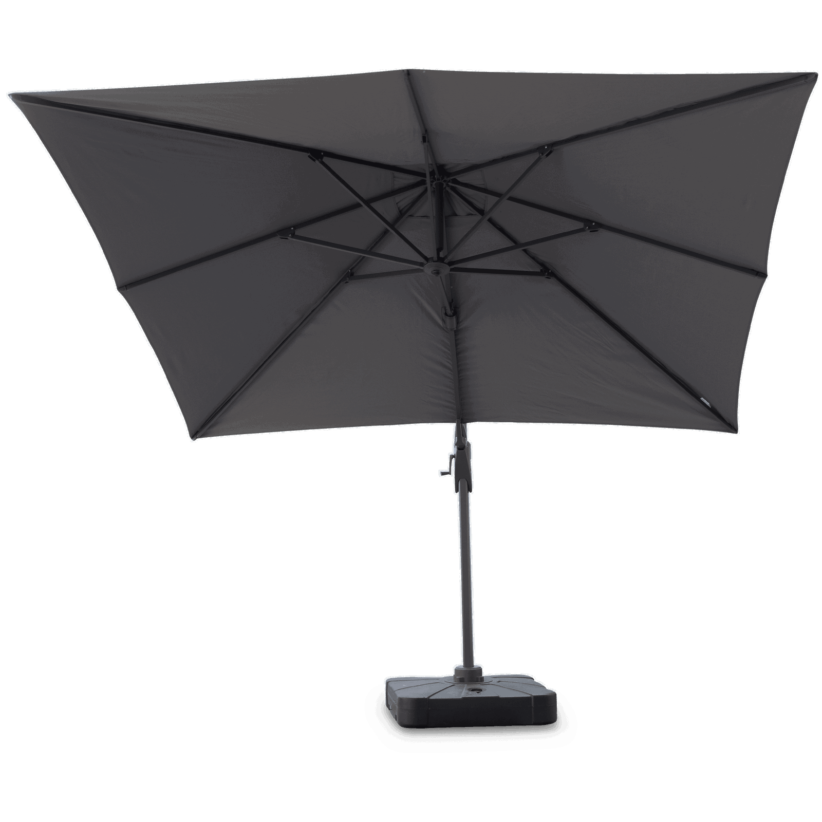 Oasis 3x3m Premium Outdoor Umbrella in Charcoal Olefin Fabric and Aluminium Frame - The Furniture Shack