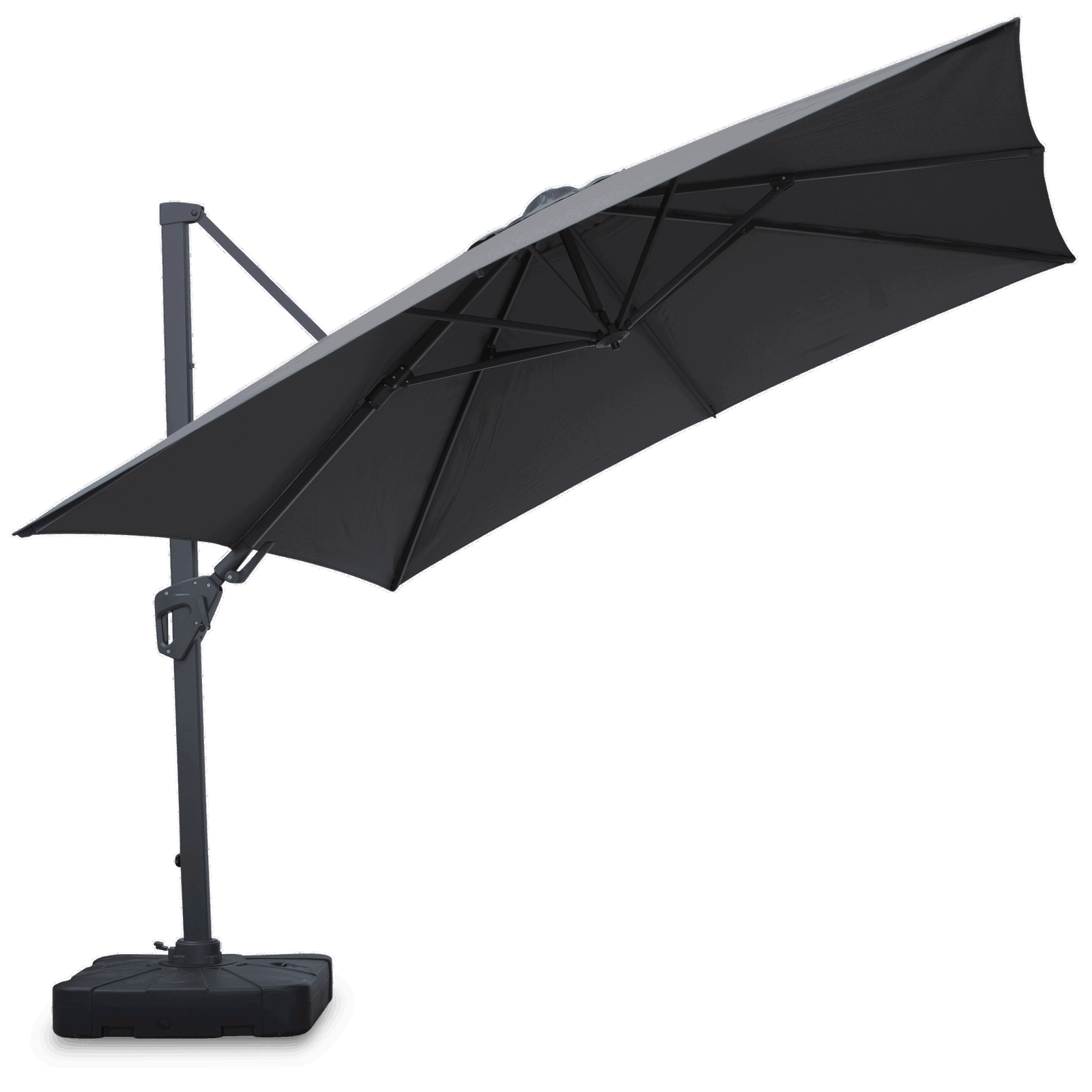 Oasis 3x3m Premium Outdoor Umbrella in Charcoal Olefin Fabric and Aluminium Frame - The Furniture Shack