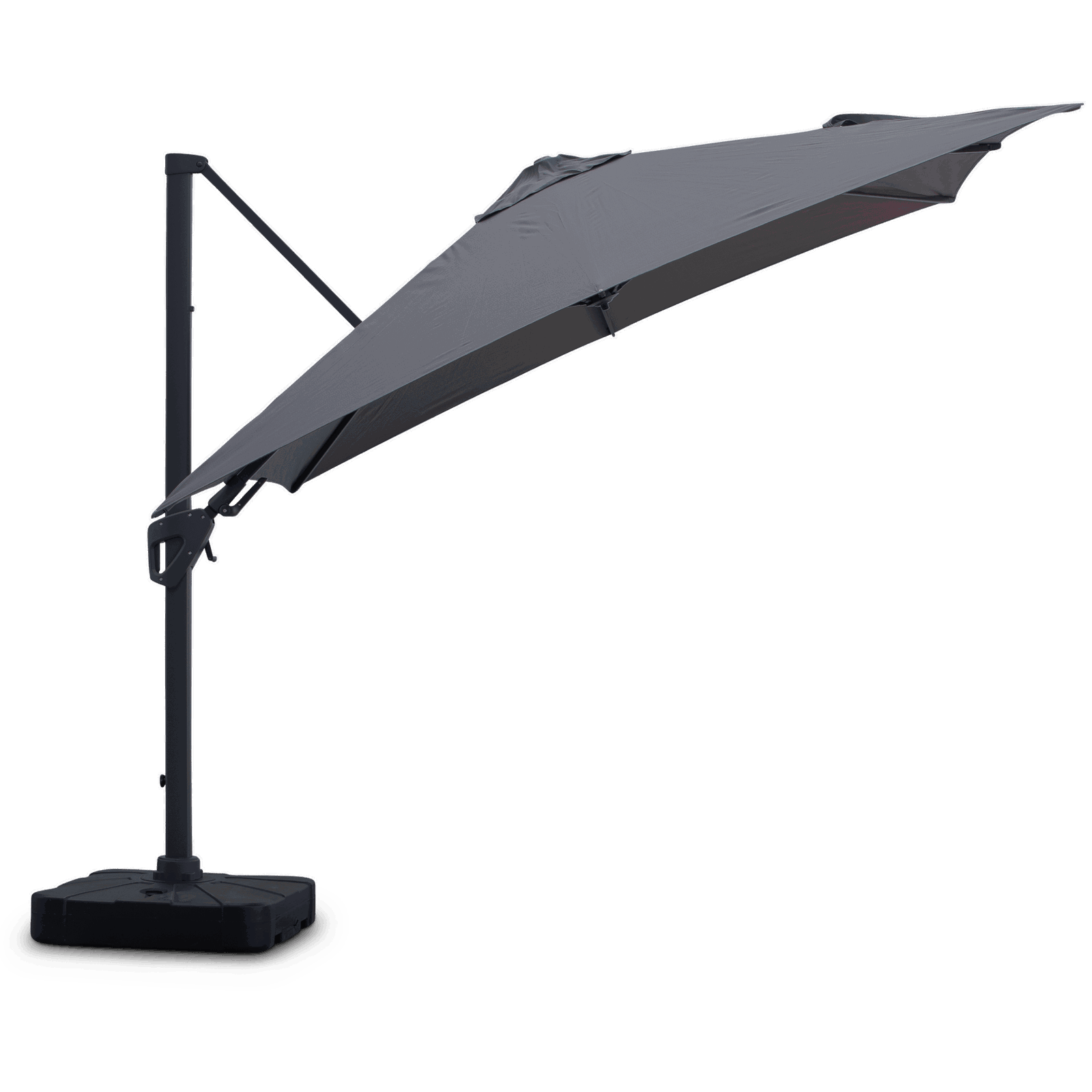 Oasis 3x3m Premium Outdoor Umbrella in Charcoal Olefin Fabric and Aluminium Frame - The Furniture Shack