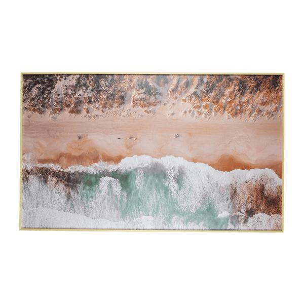 Ocean and Earth 1 - 60 x 100cm Outdoor UV Wall Art with Beech Aluminium Frame - The Furniture Shack