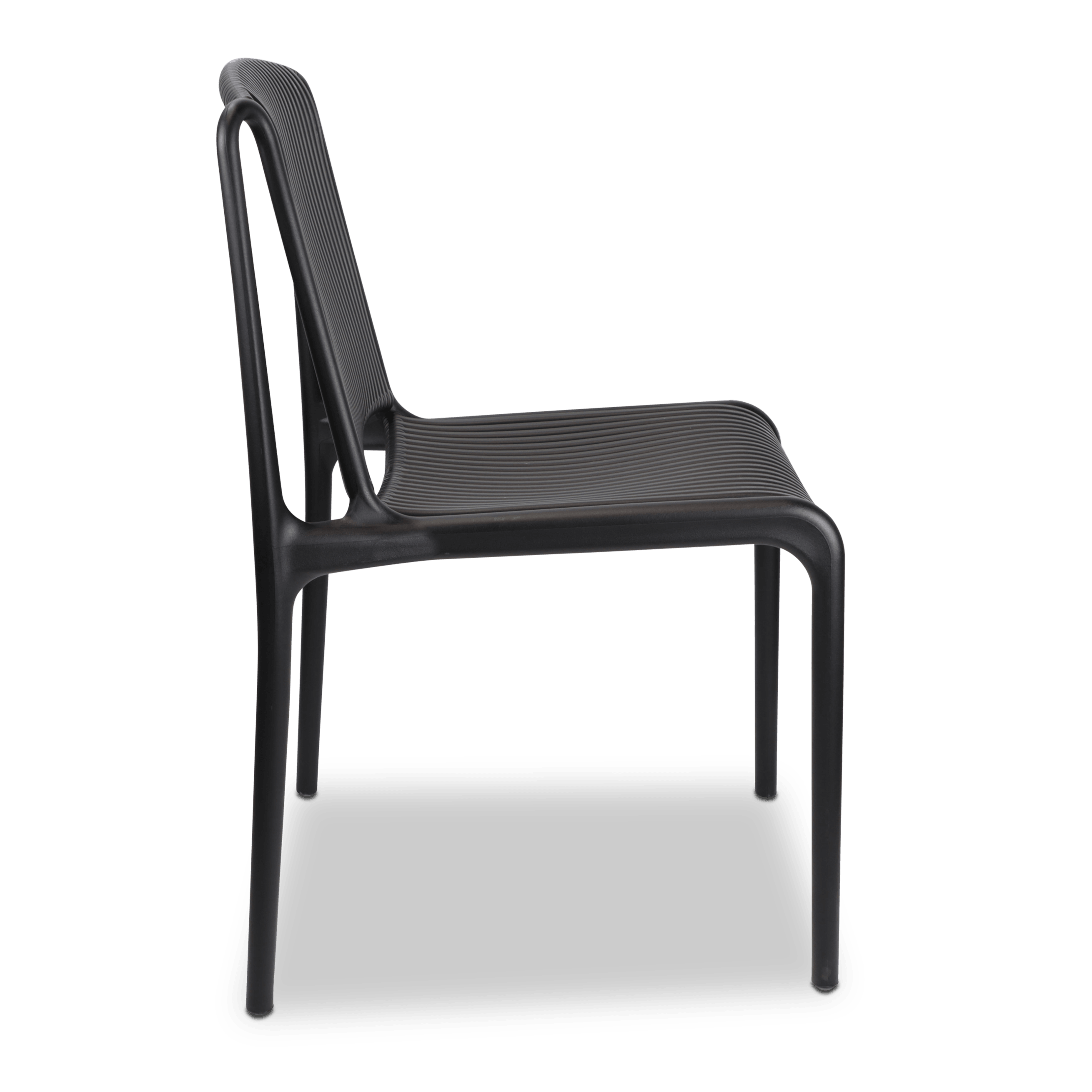 Paros UV Polypropylene Premium Dining Chair in Midnight Black - The Furniture Shack