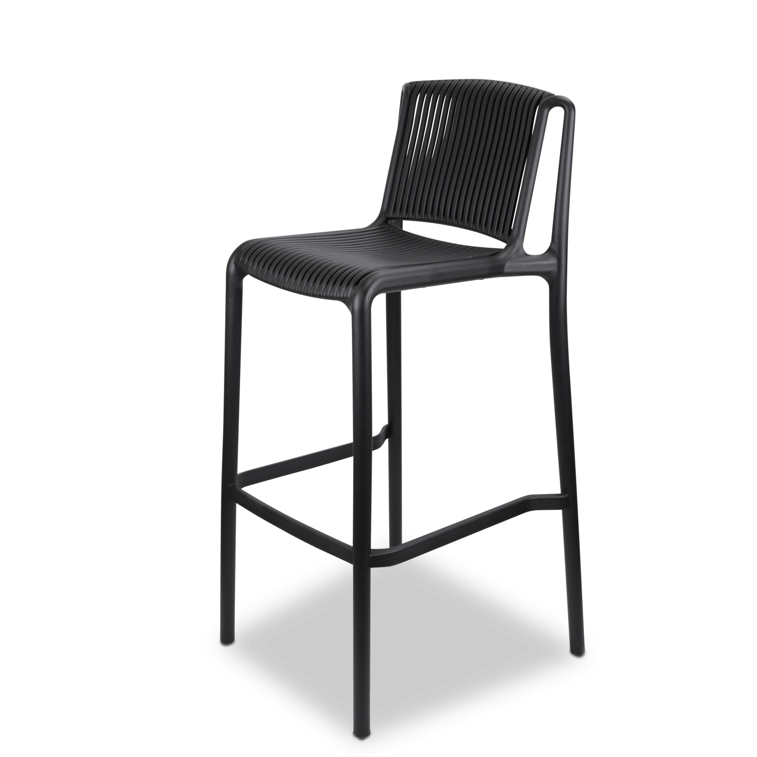 Paros UV Polypropylene Premium Bar Stool in Midnight Black - The Furniture Shack