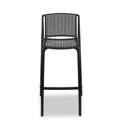 Paros UV Polypropylene Premium Bar Stool in Midnight Black - The Furniture Shack
