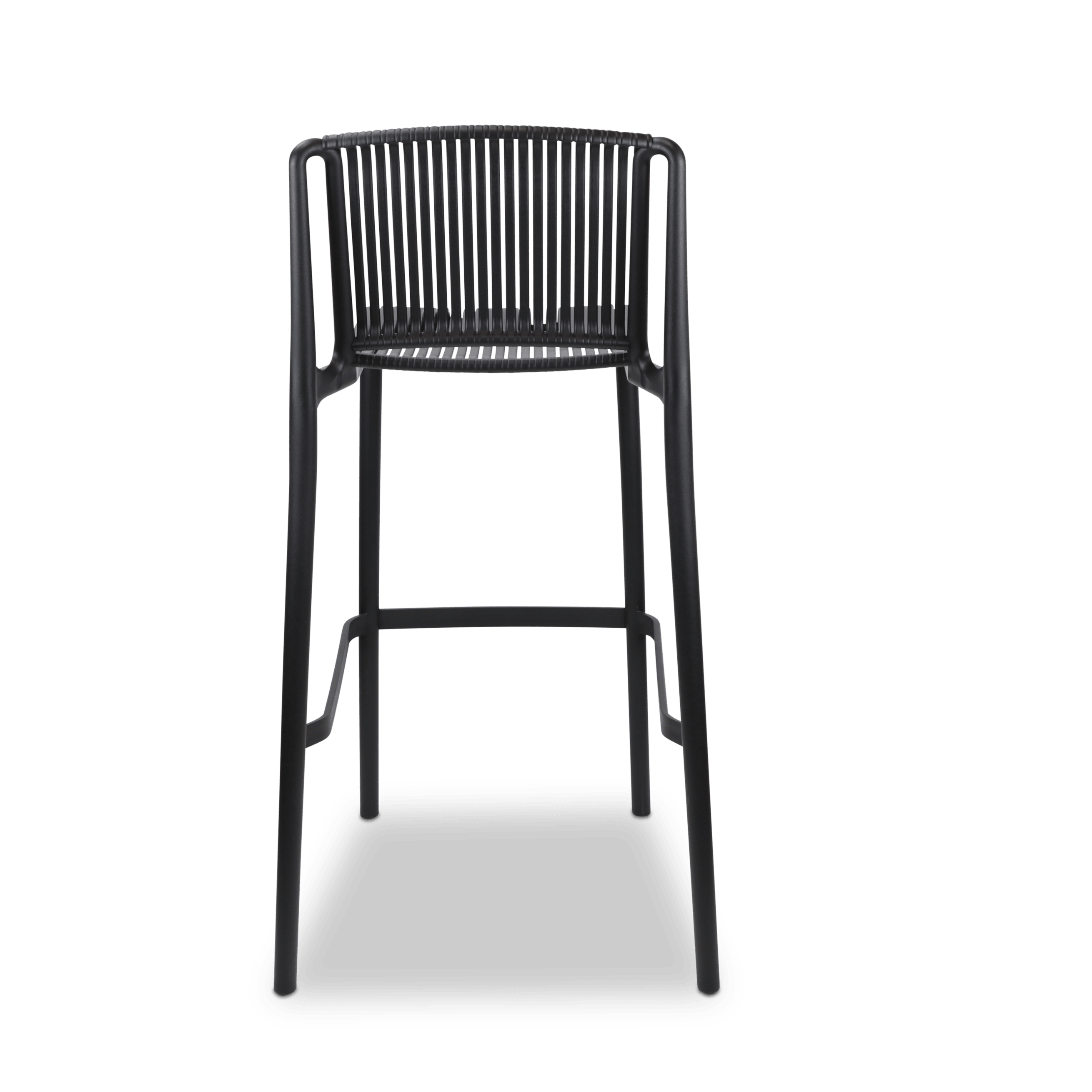 Paros UV Polypropylene Premium Bar Stool in Midnight Black - The Furniture Shack