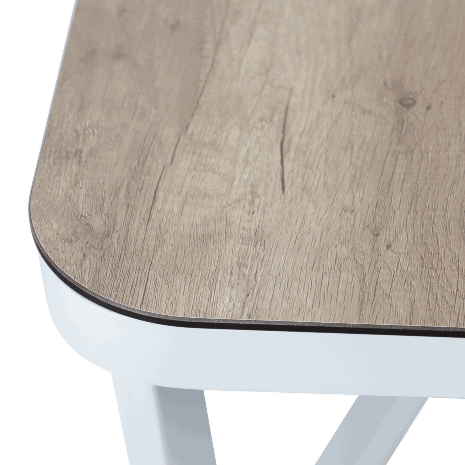 Porto Outdoor Coffee Table in Arctic White Aluminium Frame with HPL Accent - The Furniture Shack