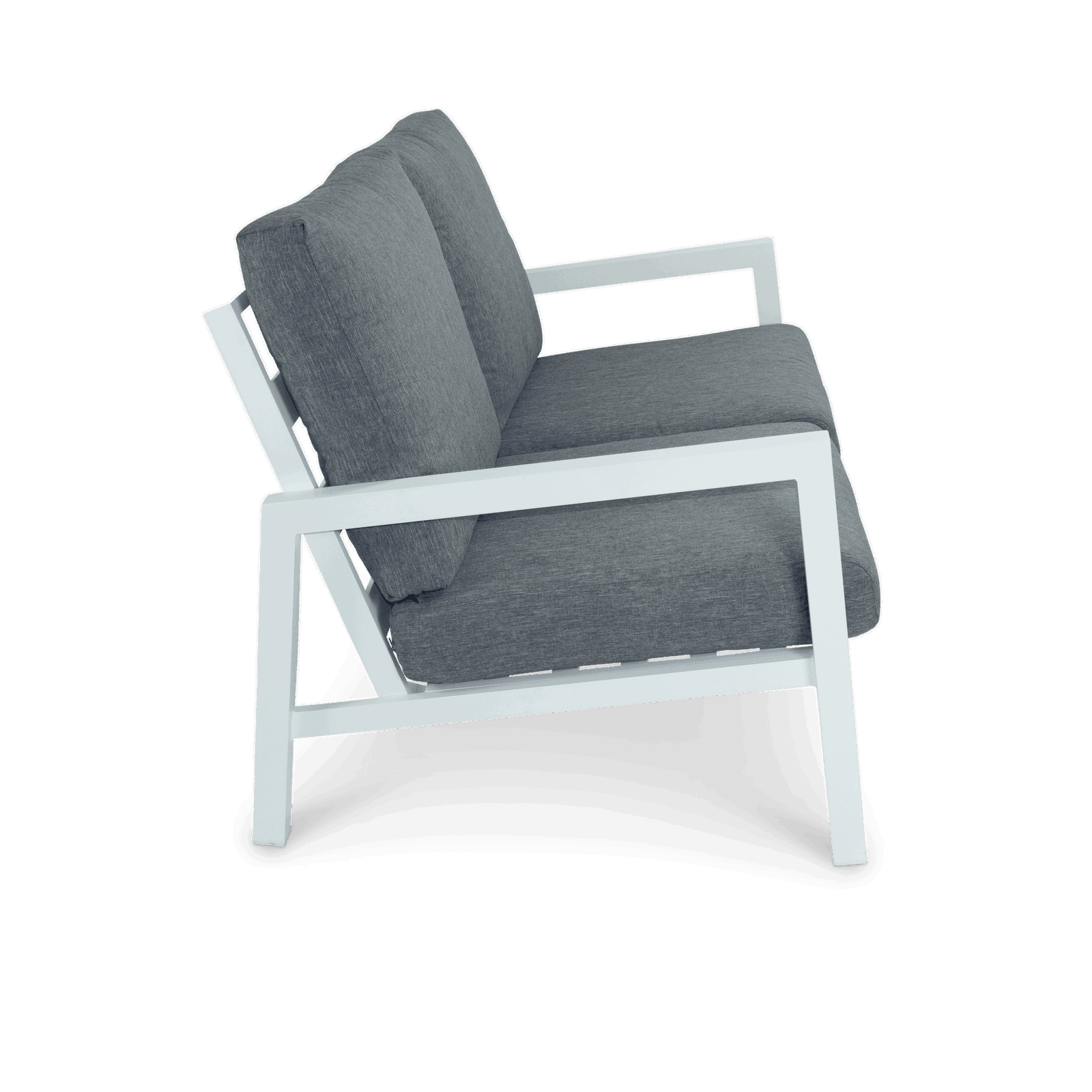 San Sebastian 2 Seater in Arctic White with Platinum Olefin Cushions - The Furniture Shack