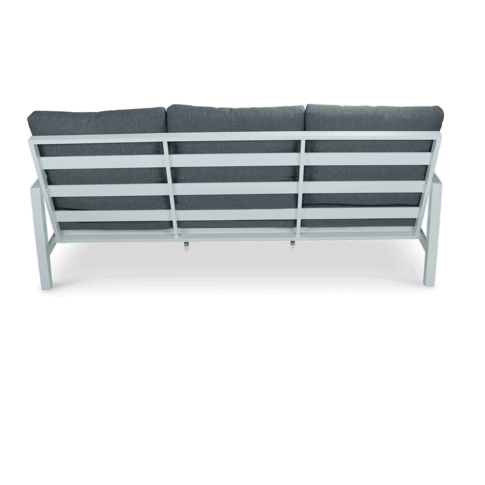 San Sebastian 3 Seater in Arctic White with Platinum Olefin Cushions - The Furniture Shack