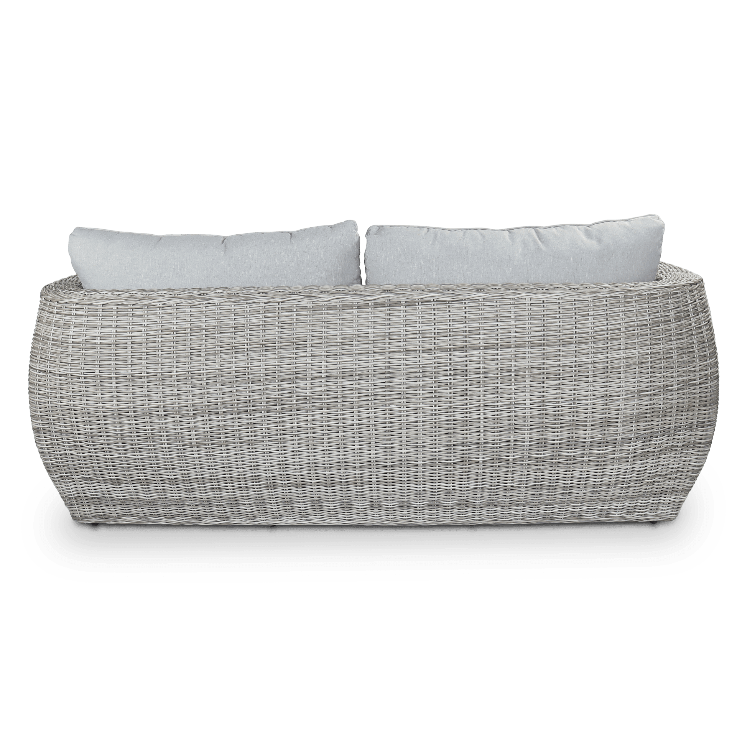 Sienna 3 Seater in Kubu Grey Synthetic Viro Rattan and Mountain Ash Sunproof All Weather Fabric - The Furniture Shack