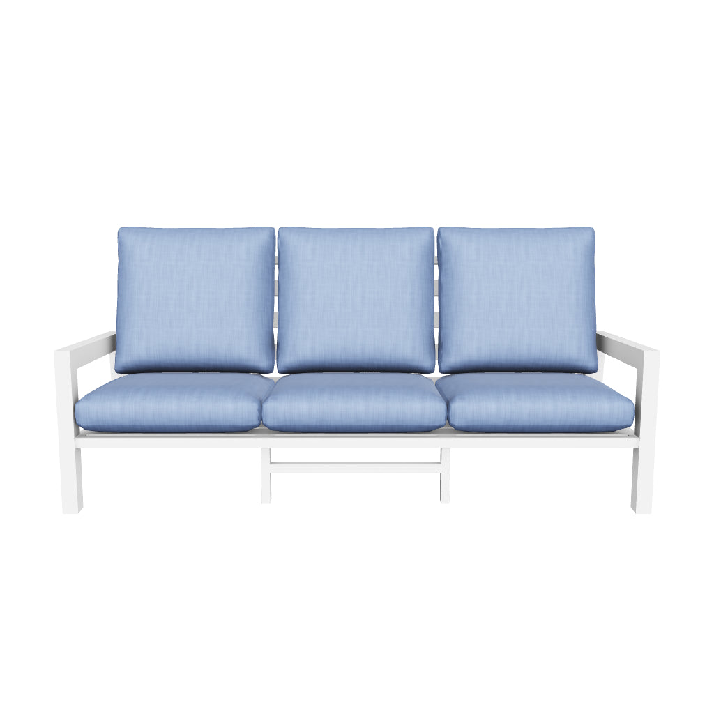 San Sebastian 3 Seater in Arctic White with Platinum Olefin Cushions