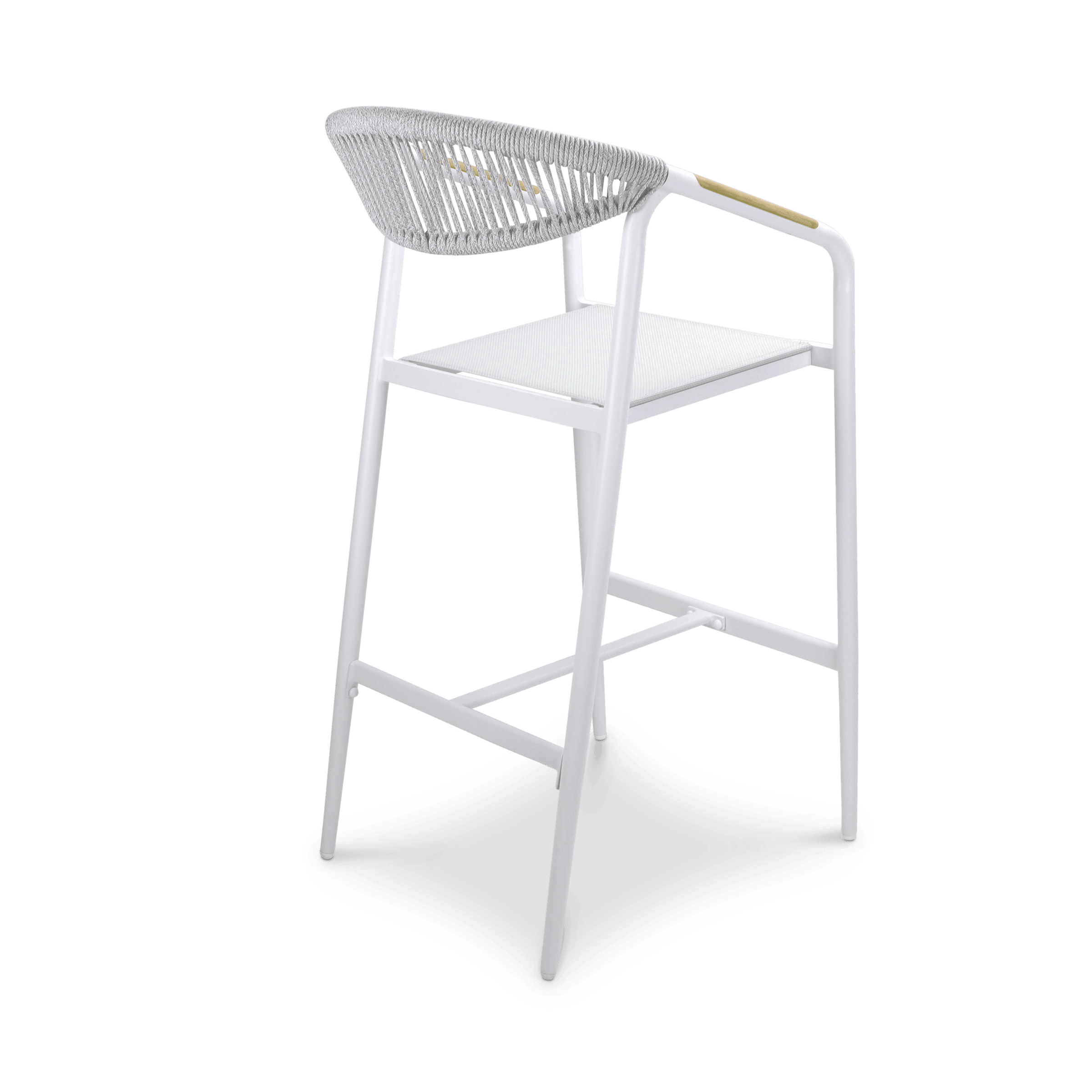 Amalfi Square 5pc Bar Suite in Arctic White Aluminium - The Furniture Shack