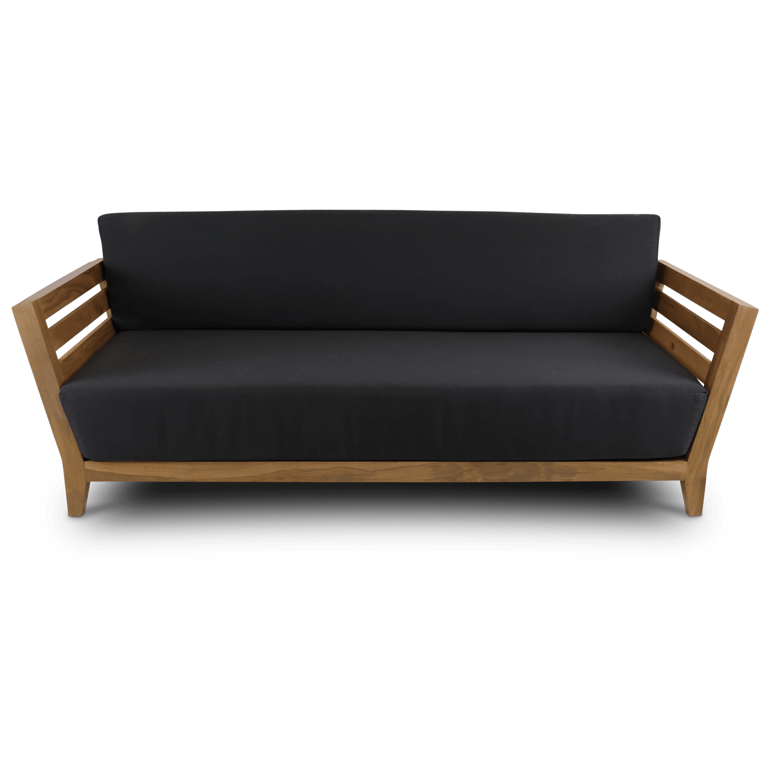 Daintree 3 Seater in Premium Natural Teak and Midnight Sunproof All Weather Fabric - The Furniture Shack