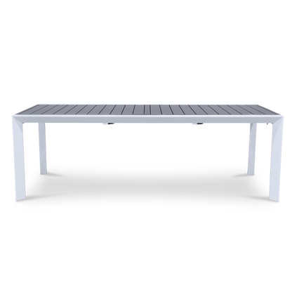 Morocco Extension Dining Table (230cm-345cm) in White and Grey Inset Top - The Furniture Shack