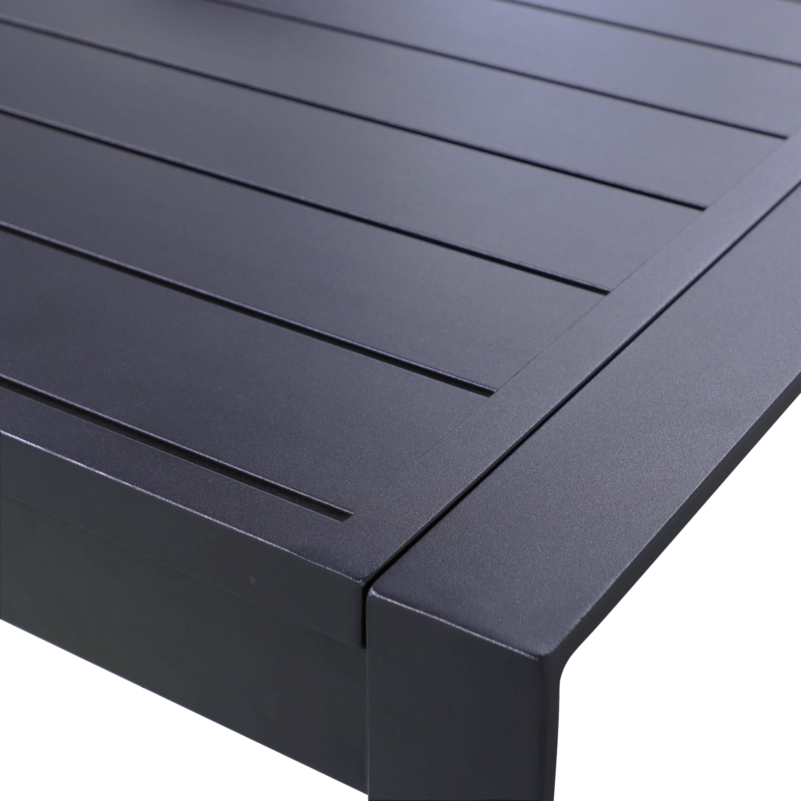 Morocco Outdoor Extension Dining Table (230cm - 345cm) in Gunmetal Aluminium