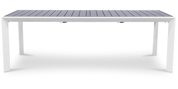 Morocco Outdoor Extension Dining Table (230cm-345cm) in White and Grey Inset Top