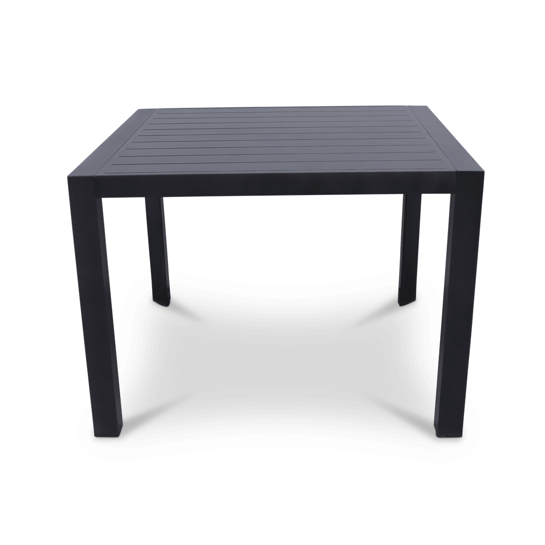 Bahamas Square 5 Piece Outdoor Setting in Gunmetal with UV Plastic Outdoor Chairs (PP)