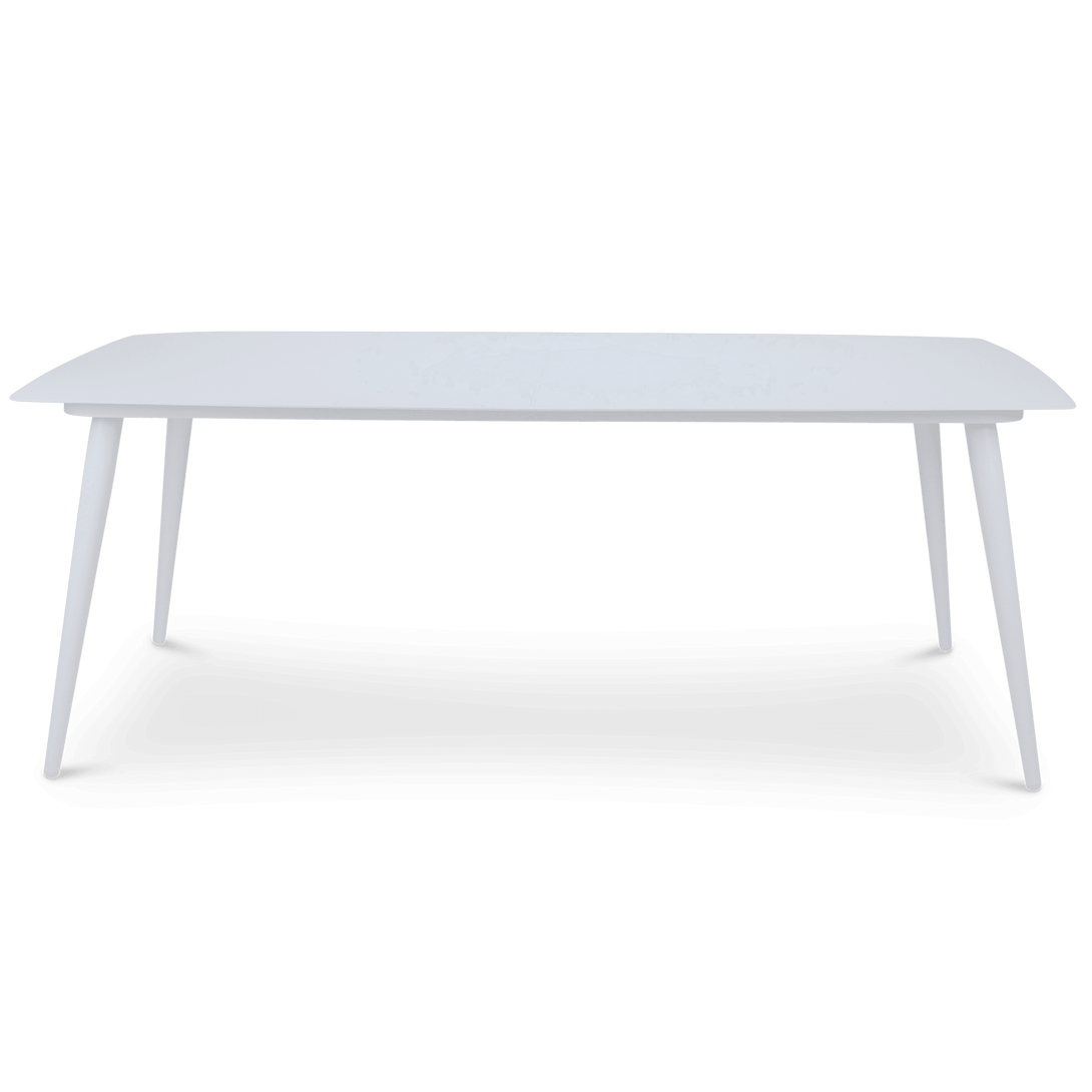 Amalfi Rectangle 7 Piece Outdoor Setting in Arctic White with UV Plastic Outdoor Chairs (PP)