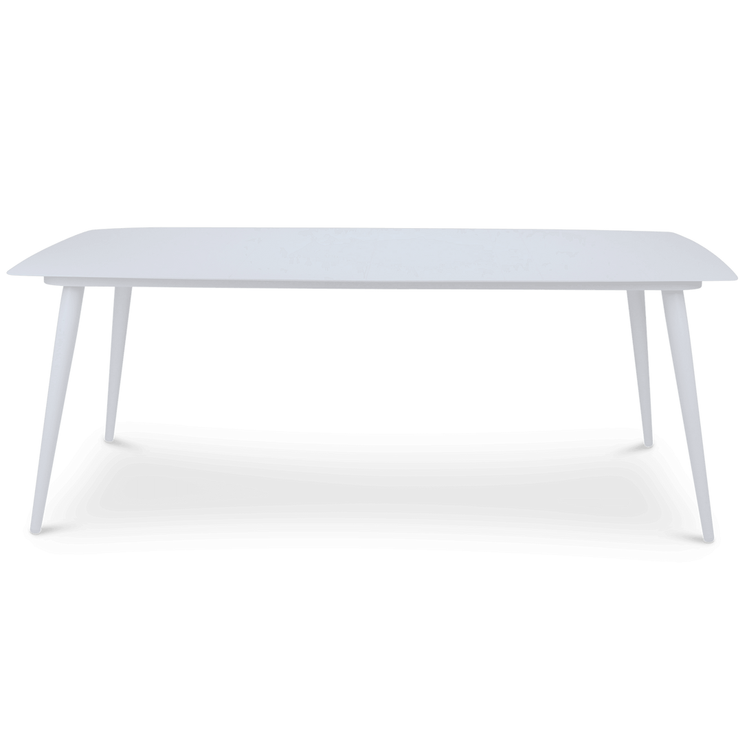 White plastic dining table discount