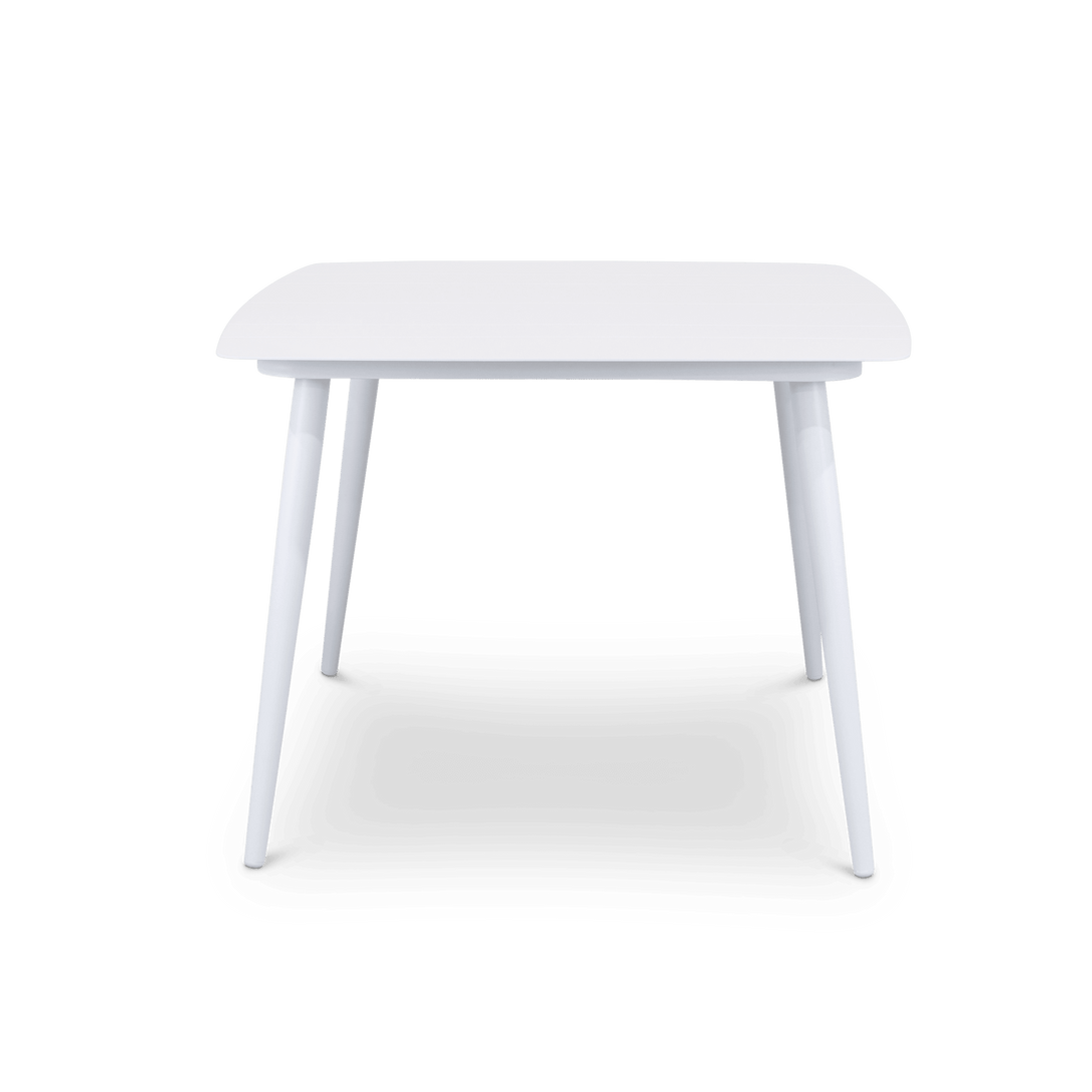 Amalfi Square 5 Piece Outdoor Setting in Arctic White with UV Plastic Outdoor Chairs (PP)