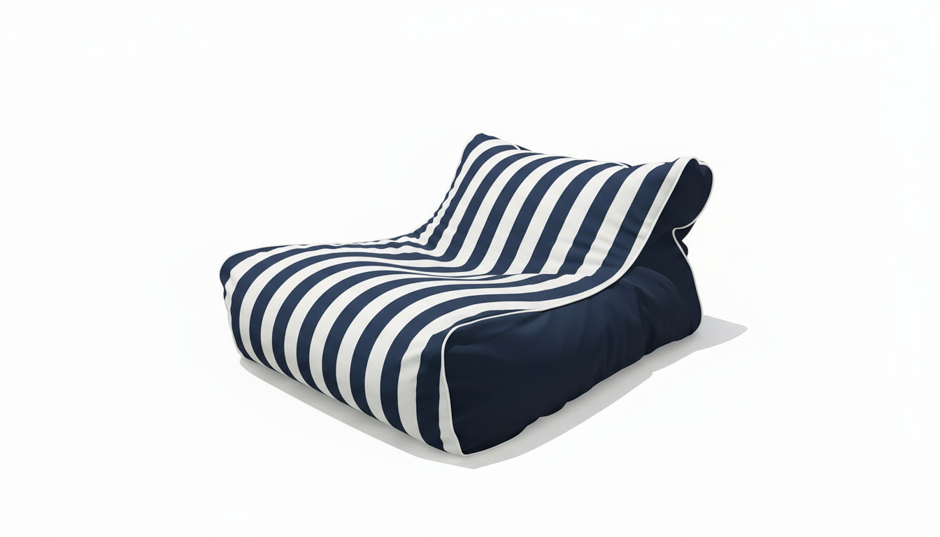 Torquay Indoor/Outdoor Bean Bag in Navy Stripe