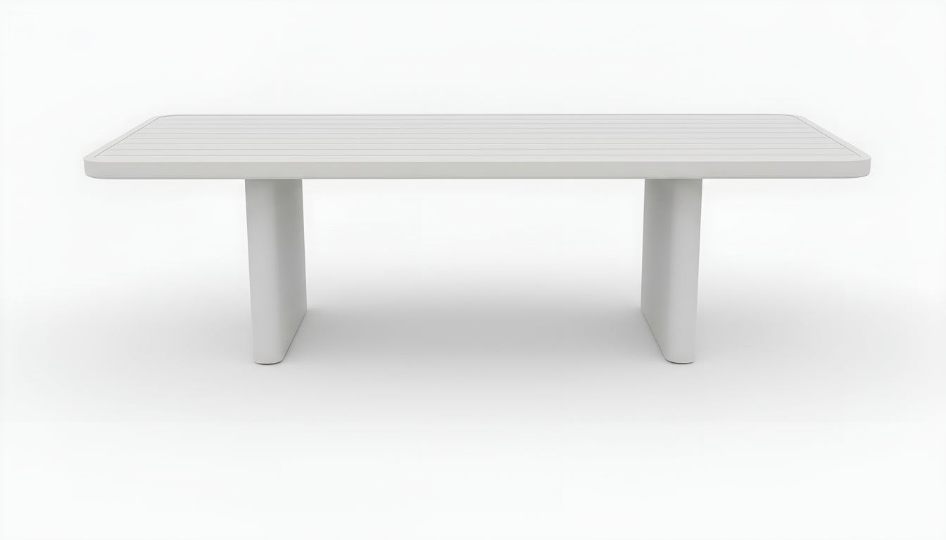 END OF LINE - FLOOR DISPLAYS ONLY - Escape Dining Table in White Aluminium