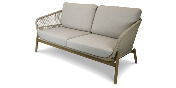 Tahiti 2 Seater with Eco Olefin Rope, Sahara Sand Spunpoly Cushions and Aluminium Frame