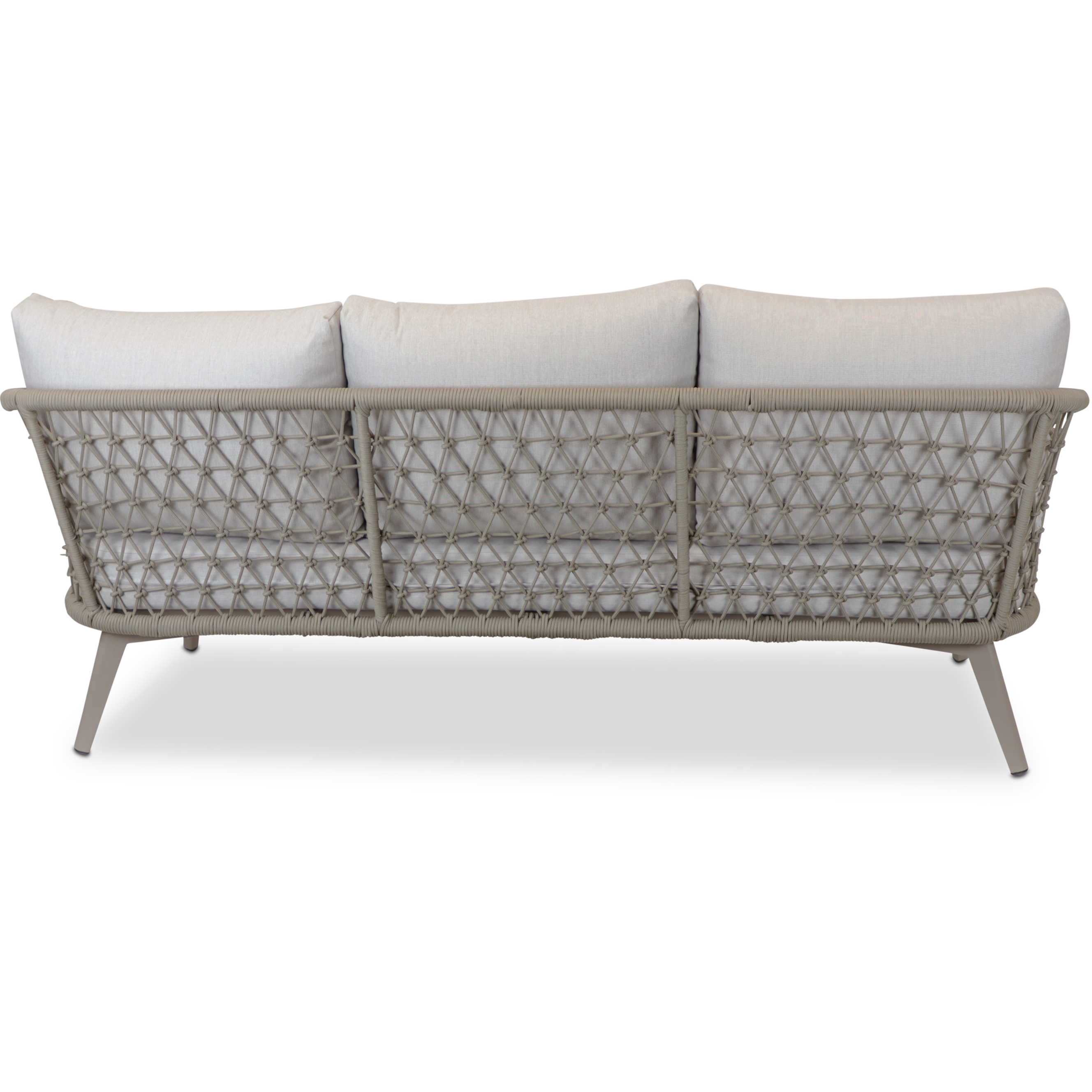 Antigua 3 Seater in Taupe with Dune Olefin Cushions and Rope