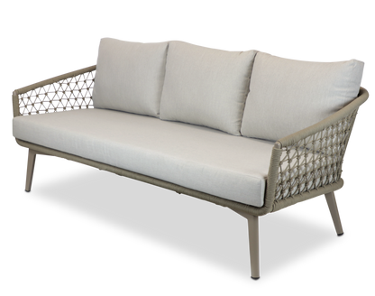 Antigua 3 Seater in Taupe with Dune Olefin Cushions and Rope