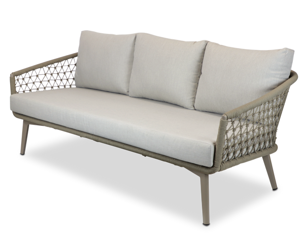 Antigua 3 Seater in Taupe with Dune Olefin Cushions and Rope