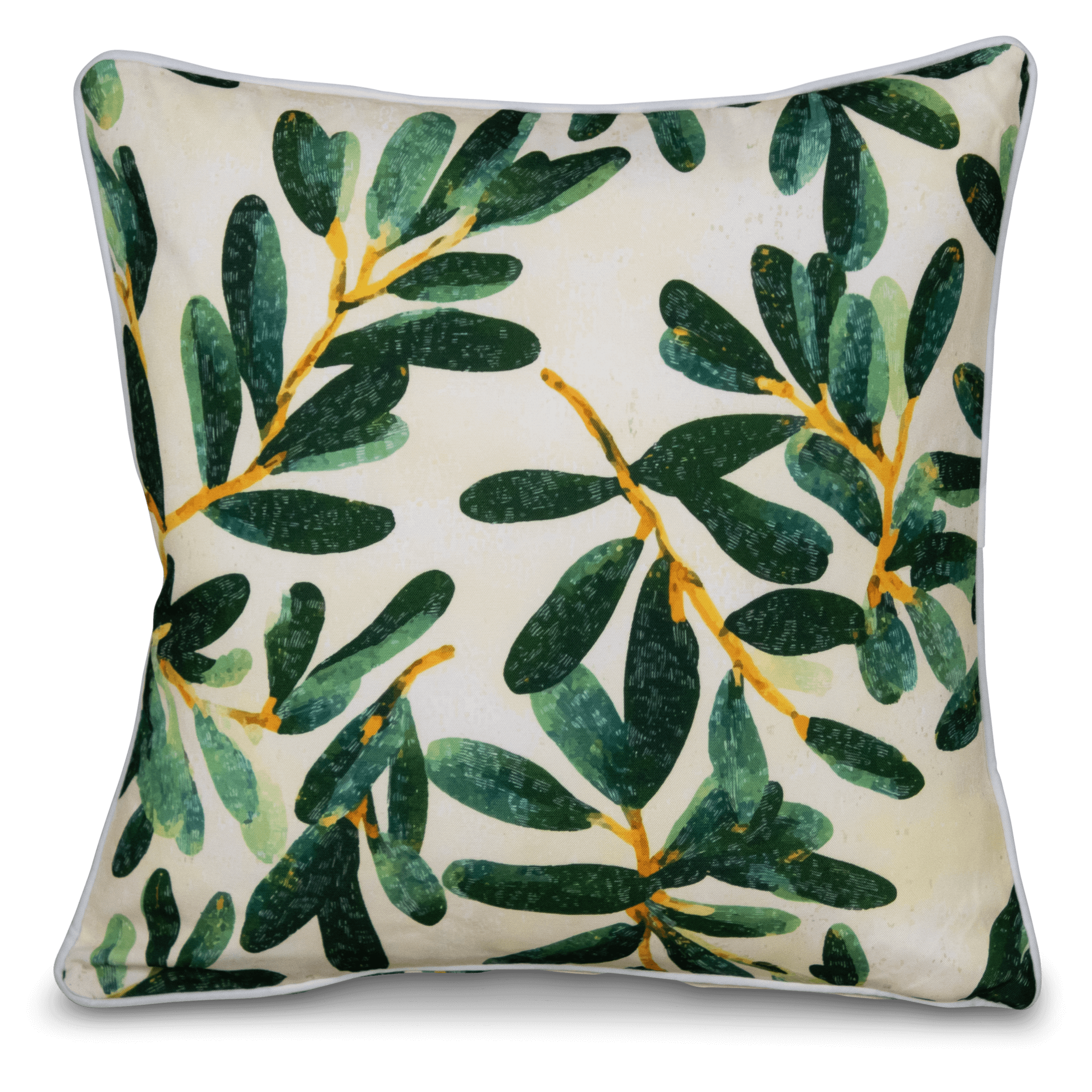 Bondi Olive Garden - 45 x 45 cm Piped Outdoor Cushion