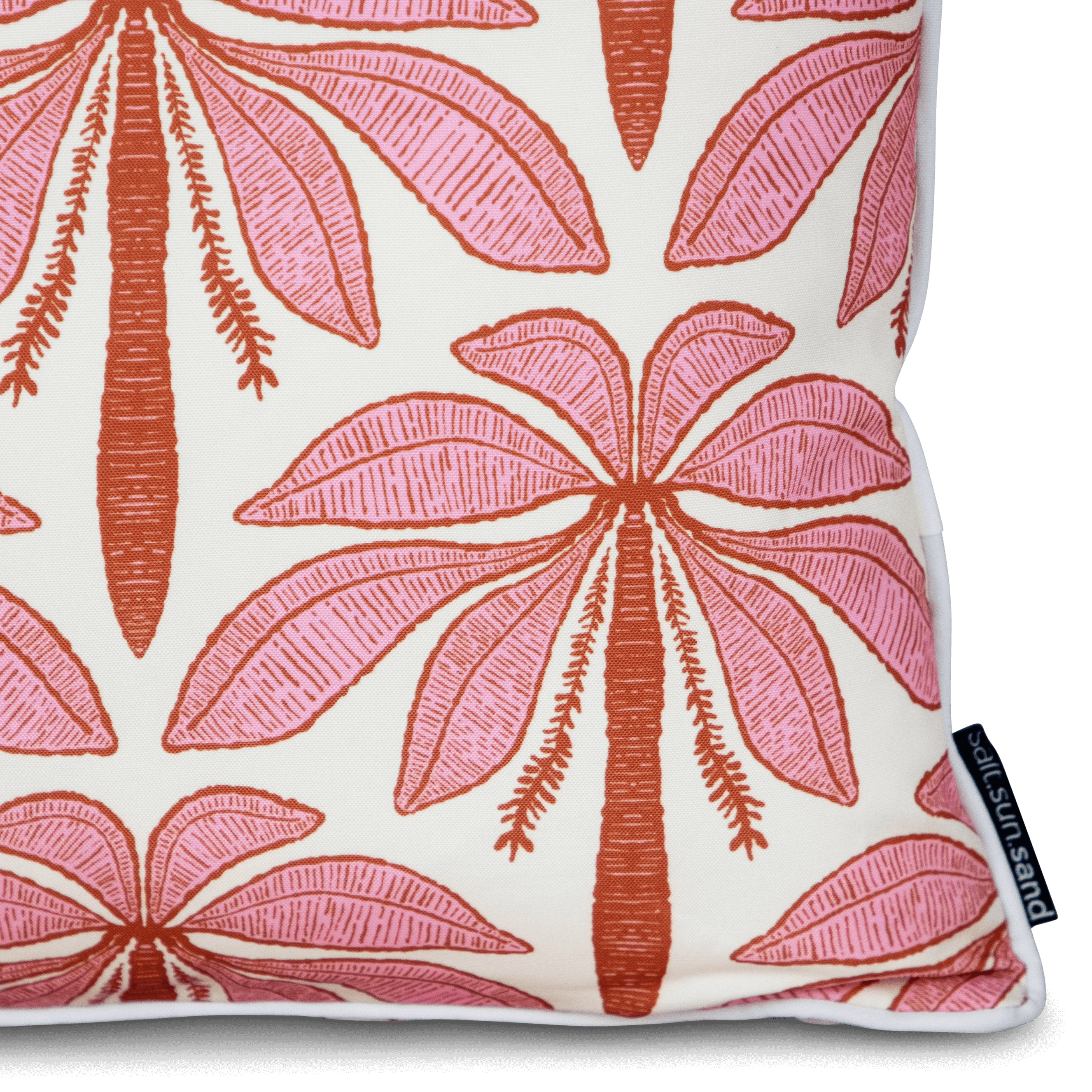Bondi Palm Beachy - 45 x 45 cm Piped Outdoor Cushion