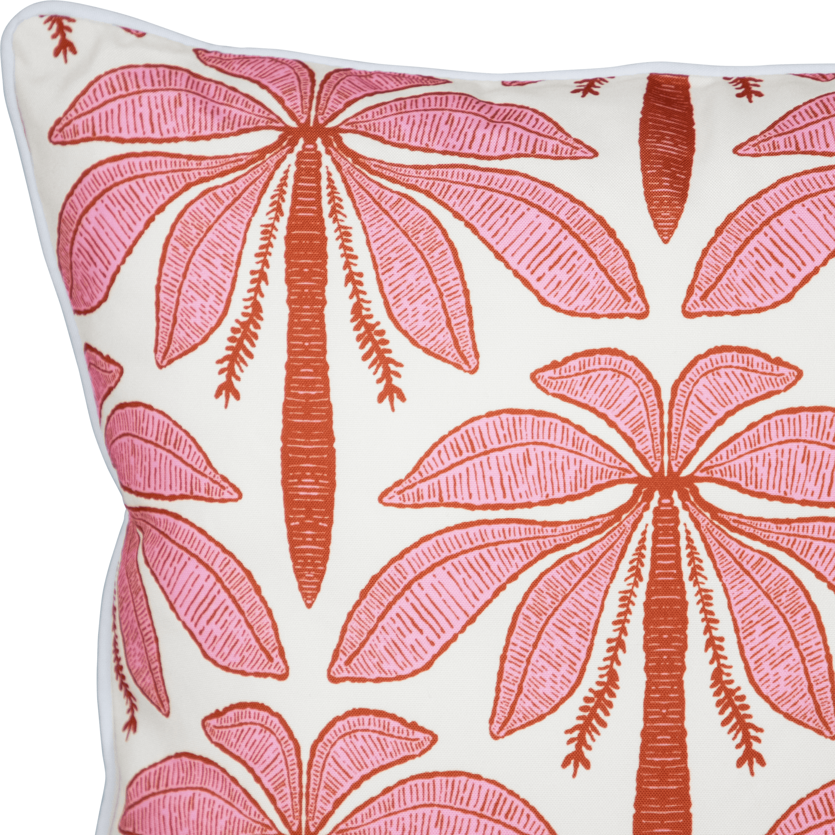 Bondi Palm Beachy - 45 x 45 cm Piped Outdoor Cushion