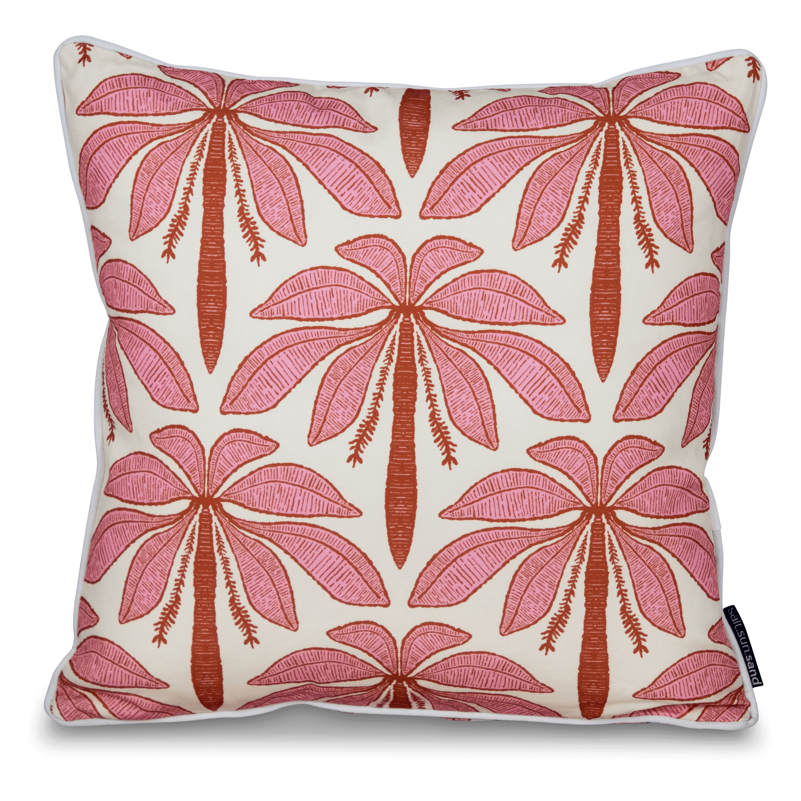 Bondi Palm Beachy - 45 x 45 cm Piped Outdoor Cushion