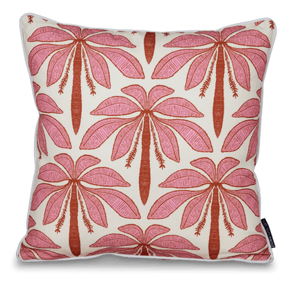 Bondi Palm Beachy - 45 x 45 cm Piped Outdoor Cushion