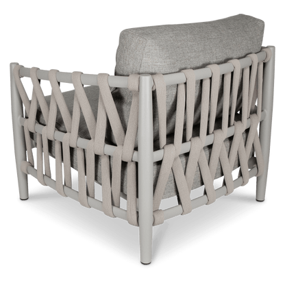 Kirra 3pc Occasional Set in Silk Beige with Smoke Olefin Cushions and Rope