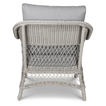 Hamptons Outdoor Wicker Lounge with 3 Seater, 2 x Armchairs and Coffee Table in Dune Spunpoly Cushions