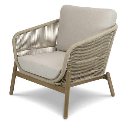 Tahiti 3pc Occasional Set with Eco Olefin Rope, Sahara Sand Spunpoly Cushions and Aluminium Frame