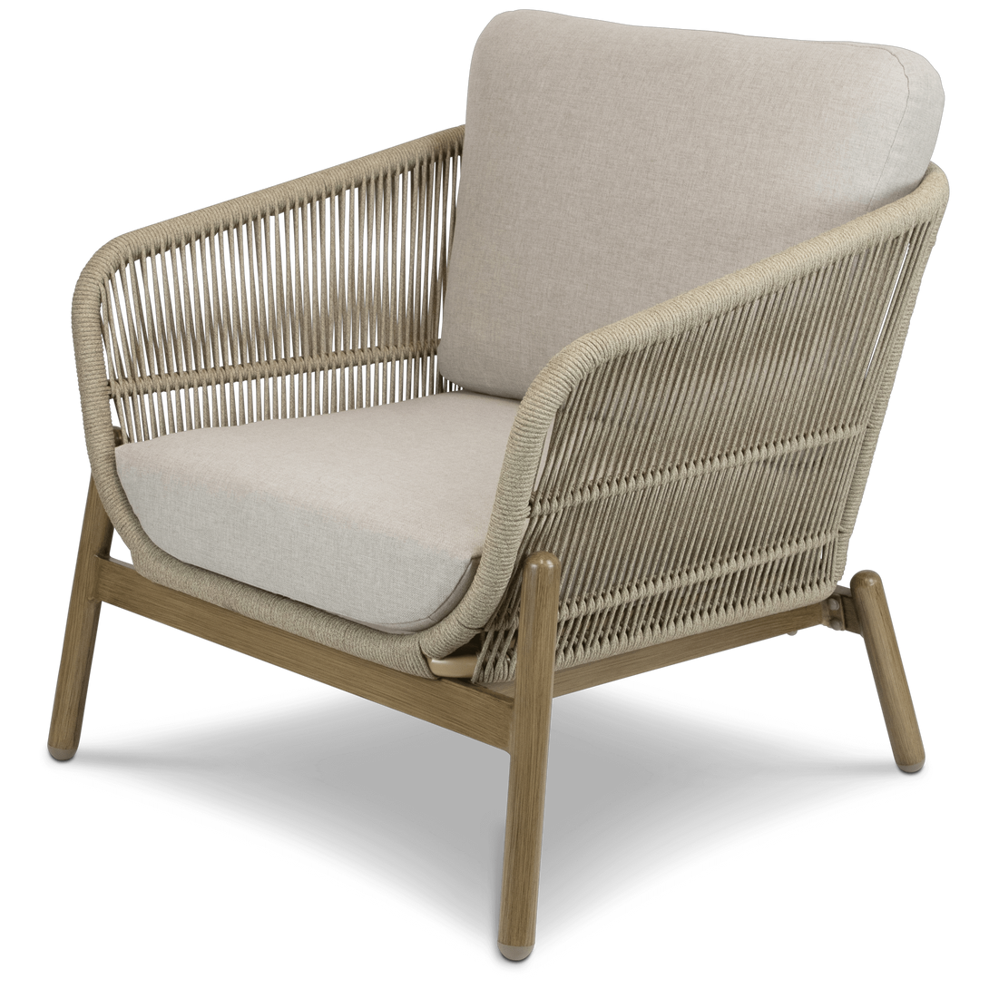 Tahiti Armchair with Eco Olefin Rope, Sahara Sand Spunpoly Cushions an