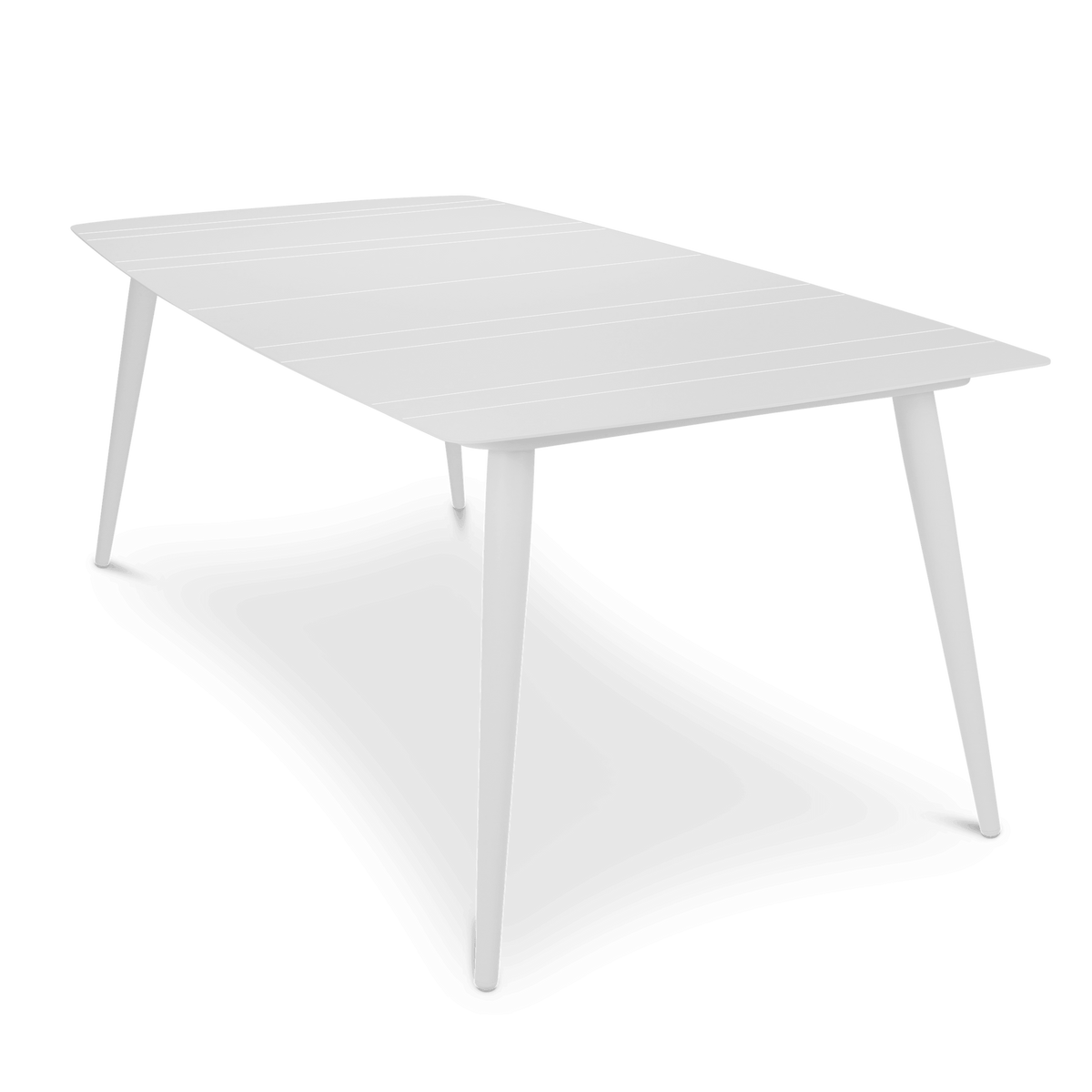 Amalfi Outdoor Rectangle Dining Table (200x100cm) in Arctic White Aluminium