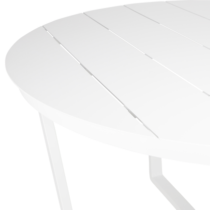 Round Outdoor Dining Table - Amalfi in Arctic White Aluminium