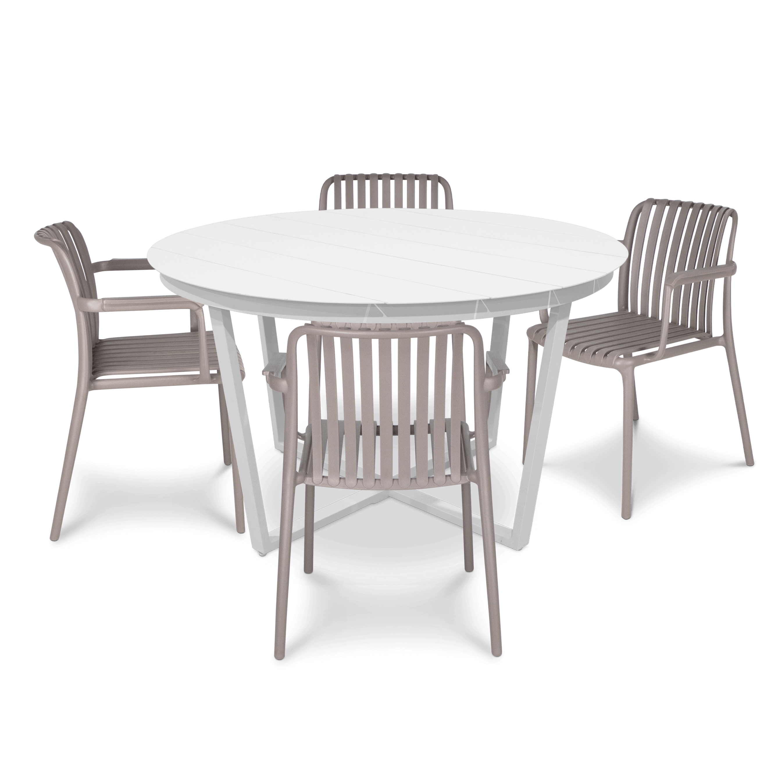Amalfi Round 5 Piece Outdoor Setting with Polypropylene Chairs