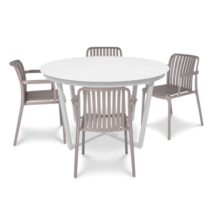 Amalfi Round 5 Piece Outdoor Setting with Polypropylene Chairs