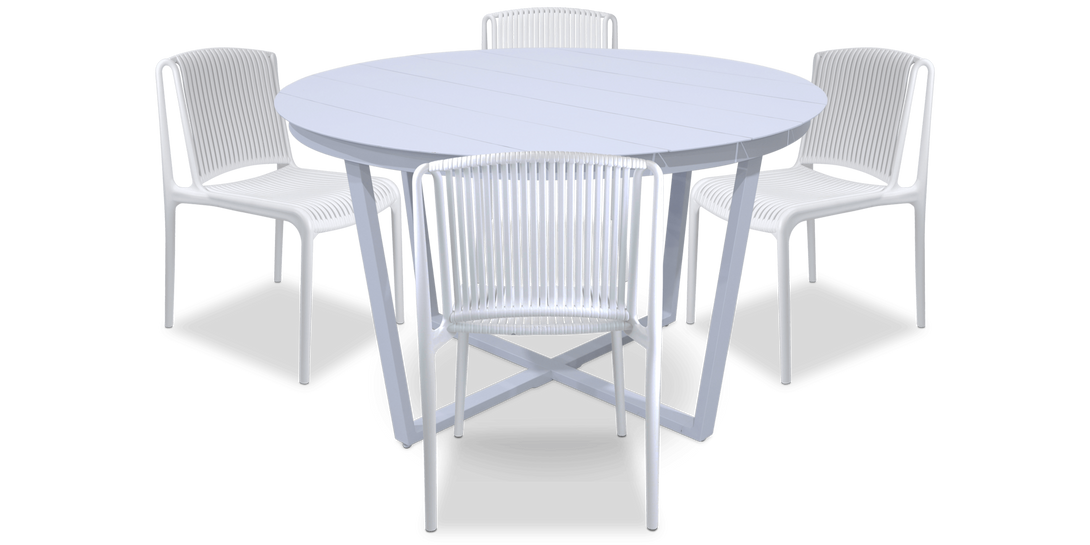 Amalfi Round 5 Piece Outdoor Setting with Polypropylene Chairs