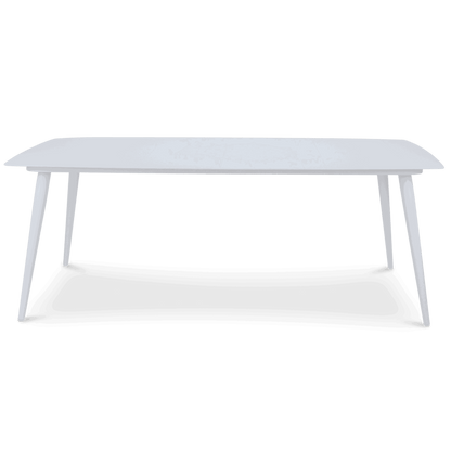 Amalfi Rectangle 7 Piece Outdoor Setting in Arctic White with Wicker Chairs - The Furniture Shack