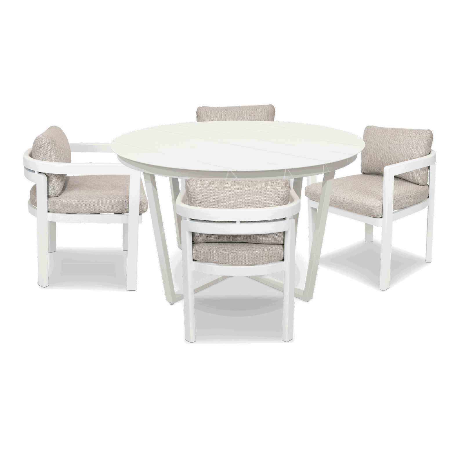 Amalfi Round 5 Piece Outdoor Setting with Aluminium Chairs - The Furniture Shack