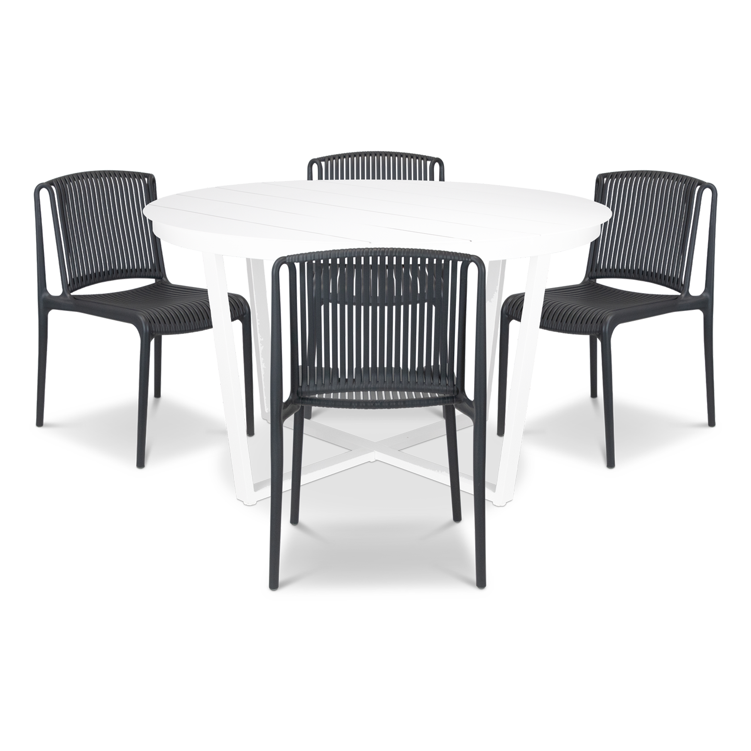 Amalfi Round 5 Piece Outdoor Setting with Polypropylene Chairs