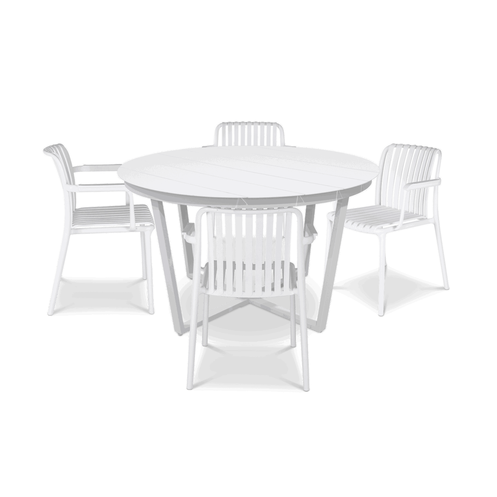 Amalfi Round 5 Piece Outdoor Setting with Polypropylene Chairs - The Furniture Shack
