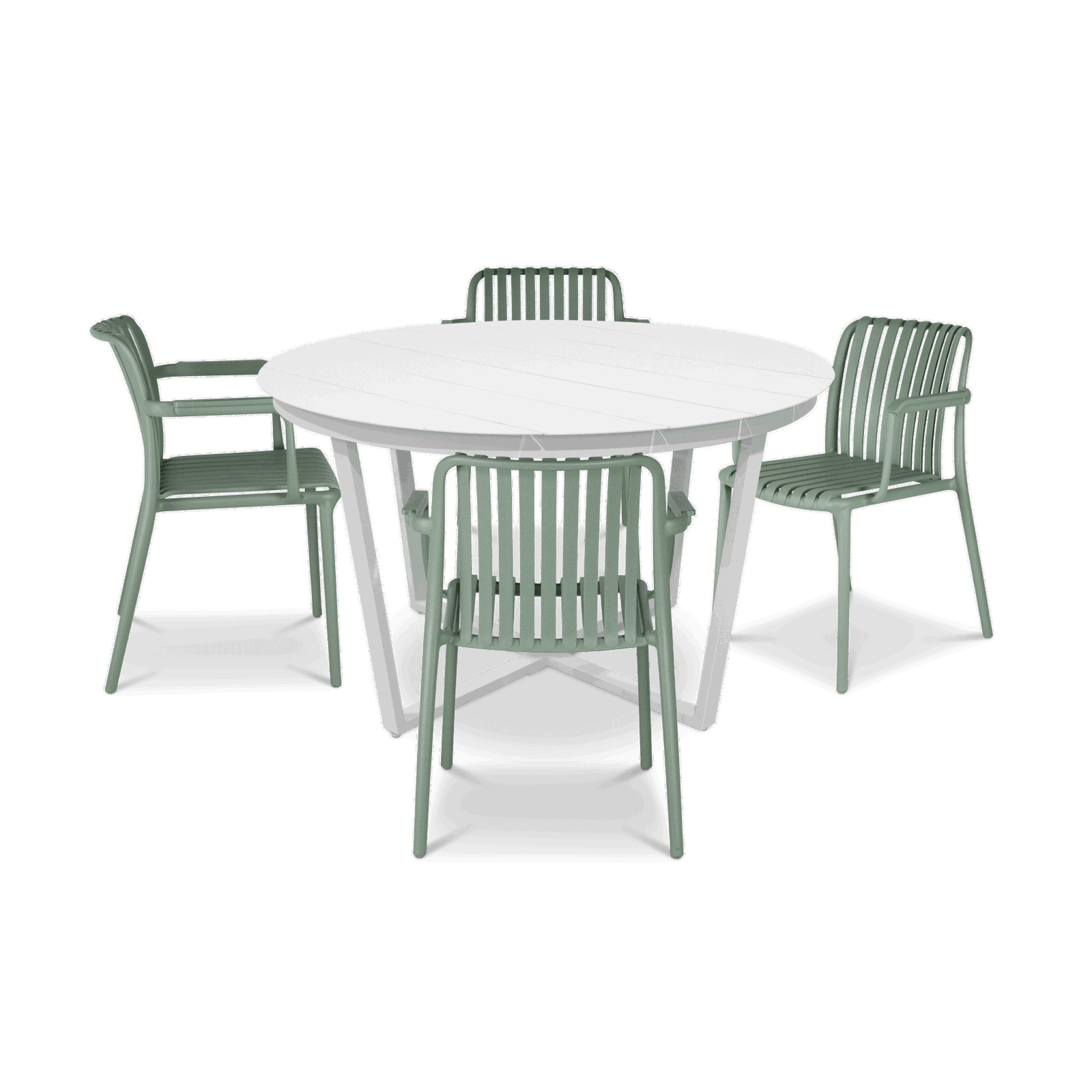 Amalfi Round 5 Piece Outdoor Setting with Polypropylene Chairs - The Furniture Shack