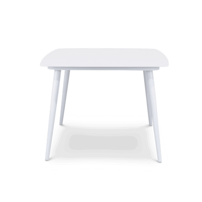 Amalfi Square 5 Piece Outdoor Setting in Arctic White with Rope Chairs - The Furniture Shack